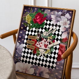 Vintage Alice im Wunderland Weißes Kaninchen Poster