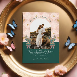 Vintage Alice im Wunderland Wichtige Datums-Foto Save The Date