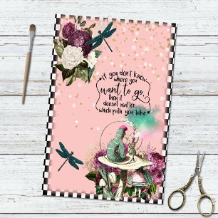 Vintage Alice im Wunderland Wurm-Rose Seidenpapier