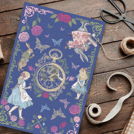 Vintage Alice in Wonderland Fairytale Decoupage Seidenpapier