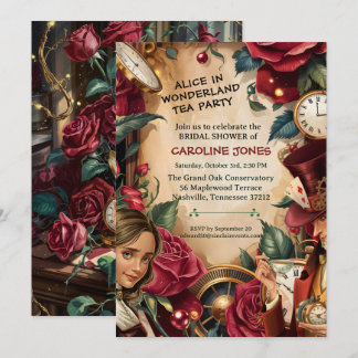 Vintage Alice in Wonderland Mad Hatter Party Einladung