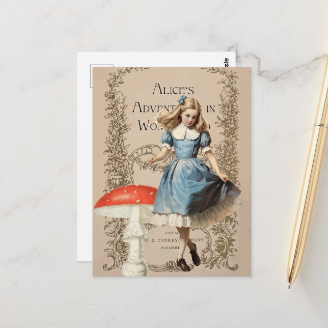 Vintage Alice Postkarte (Vorderseite/Rückseite Beispiel)