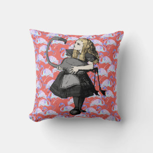 Vintage-Alice-Wurfkissen mit rosa Flamingos Kissen