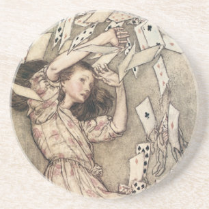 Vintage Alices Abenteuer in Wunderland von Rackham Sandstein Untersetzer
