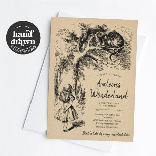 Vintage Alice's Adventures in Wonderland Geburtsta Einladung