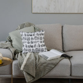 Vintage Alice's Adventures in Wunderland-Muster Kissen