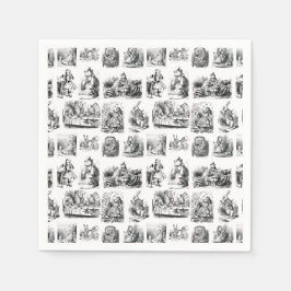 Vintage Alice's Adventures in Wunderland-Muster Serviette