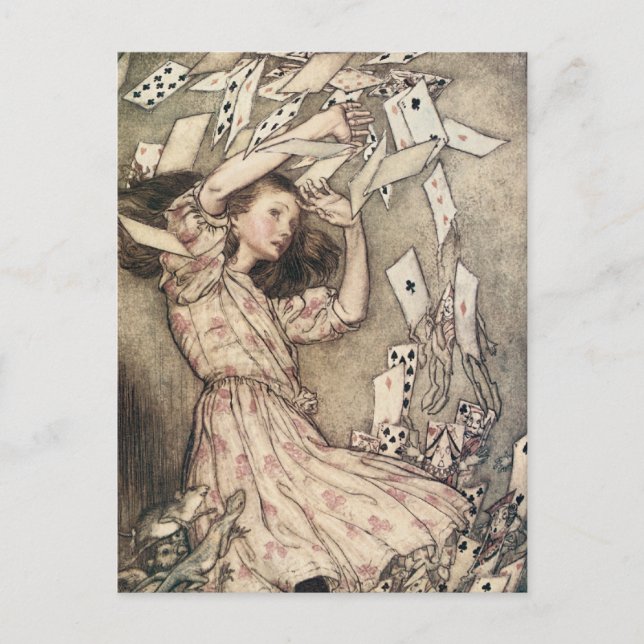 Vintage Alices Adventures in Wunderland von Rackha Postkarte (Vorderseite)