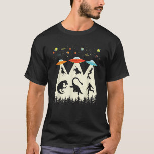 Vintage Alien Abduction T Rex Loch Ness Bigfoot Fu T-Shirt
