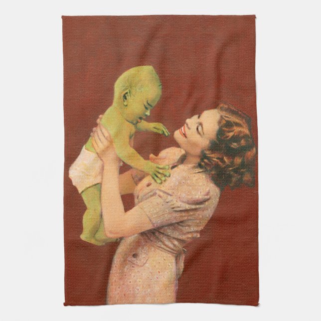Vintage Alien Baby Kitchtuch Küchentuch (Vertikal)