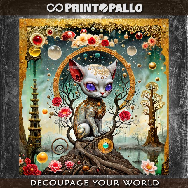 Vintage Alien Rokoko in einer surrealen Welt Seidenpapier (Von Creator hochgeladen)