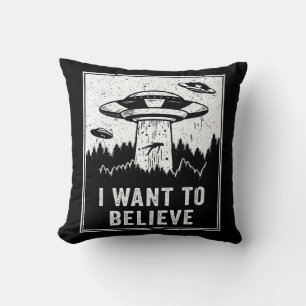 Vintage Alien UFO Hunter Wollte ich zu glauben Ret Kissen