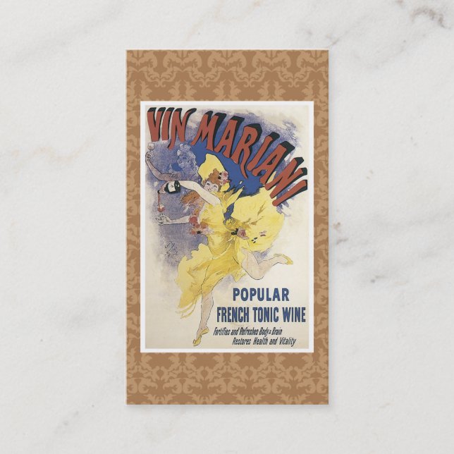 Vintage Alkohol-Geschäfts-Karte Visitenkarte (Vorderseite)