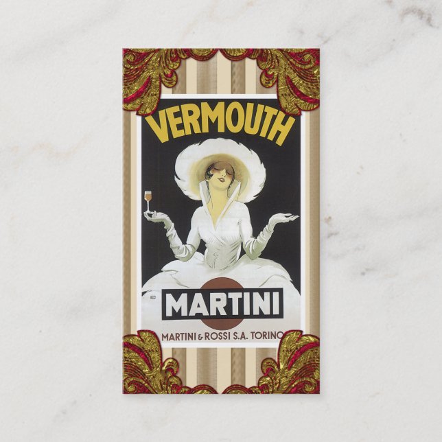 Vintage Alkohol-Geschäfts-Karte Visitenkarte (Vorderseite)
