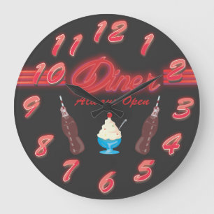 Vintage All American Diner Große Wanduhr