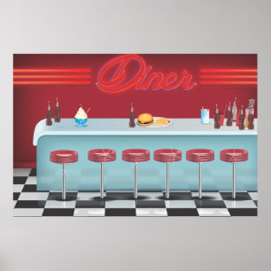Vintage All American Diner Poster