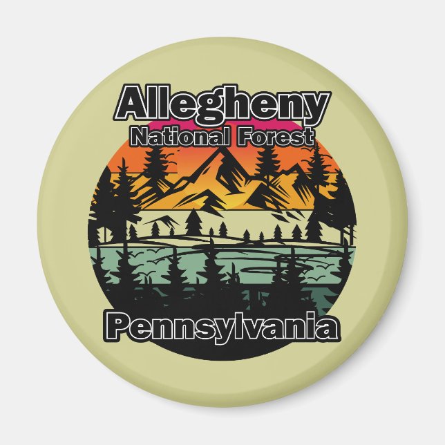 Vintage Allegheny National Forest Pennsylvania Magnet (Vorne)