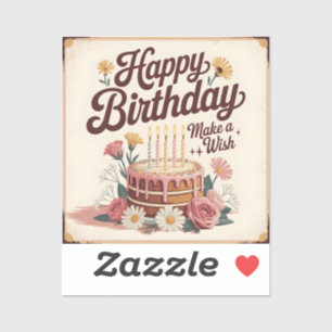 Vintage "Alles Gute zum Geburtstag - Mache einen W Aufkleber