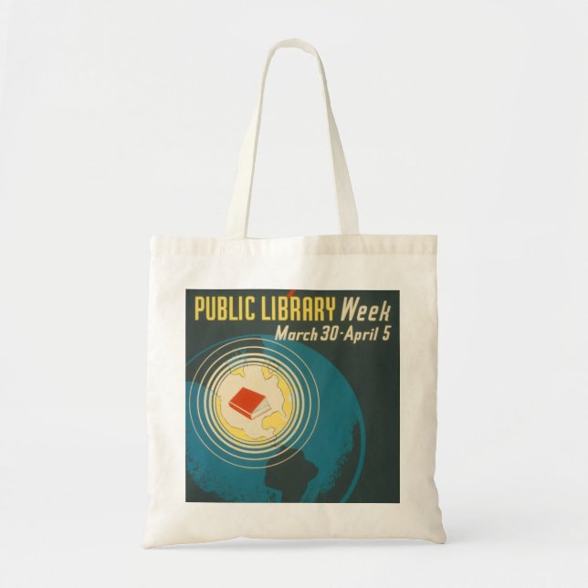 Vintage "allgemeine Bibliotheks-Wochen-" Tasche (Vorne)