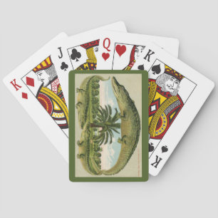 Vintage Alligator-Druckkarten Spielkarten