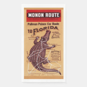 Vintage-Alligator-Eisenbahnstrecke Serviette