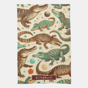 Vintage-Alligator-Nahtlose Geschirrtuch