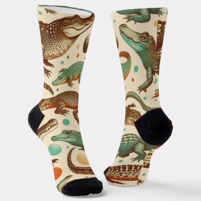 Vintage Alligatorenamlees Socken (Gewinkelt)