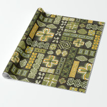 Vintage Aloha Geschenkpapier | Pua Grün