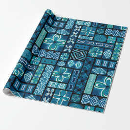 Vintage Aloha Gift Wrap | Pua Blue Geschenkpapier
