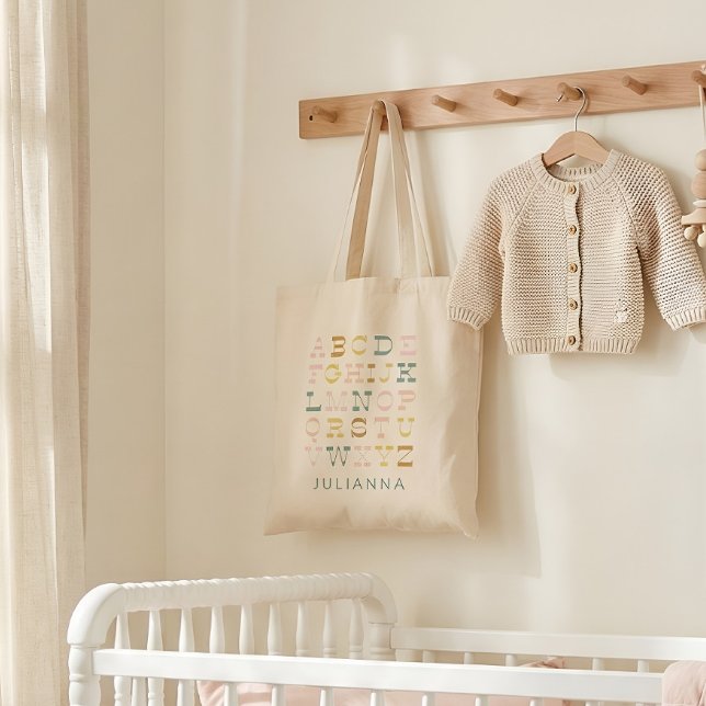 Vintage Alphabet-Briefe in Pastel Personalisiert Tragetasche (Von Creator hochgeladen)