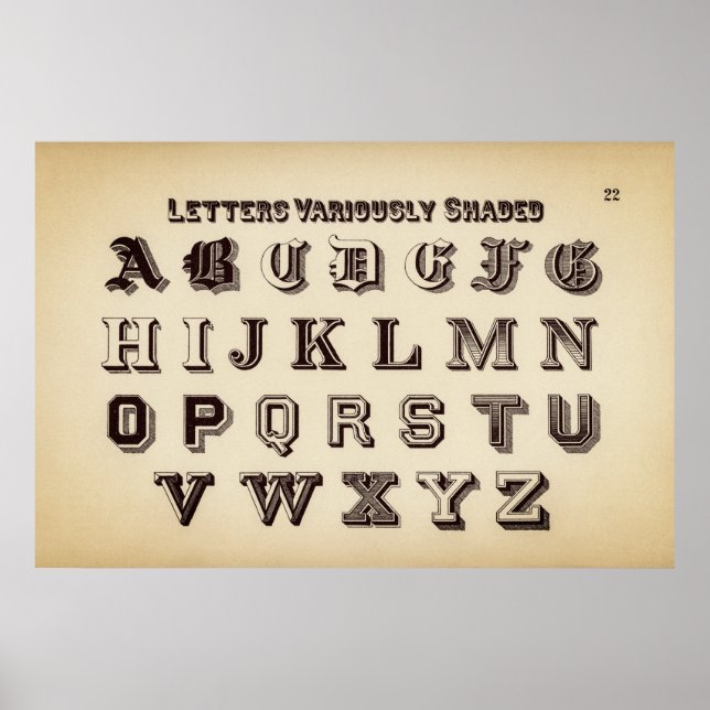 Vintage-Alphabet Poster (Vorne)