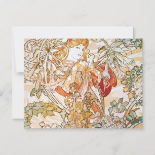 Vintage Alphonse Mucha Göttin Postkarte