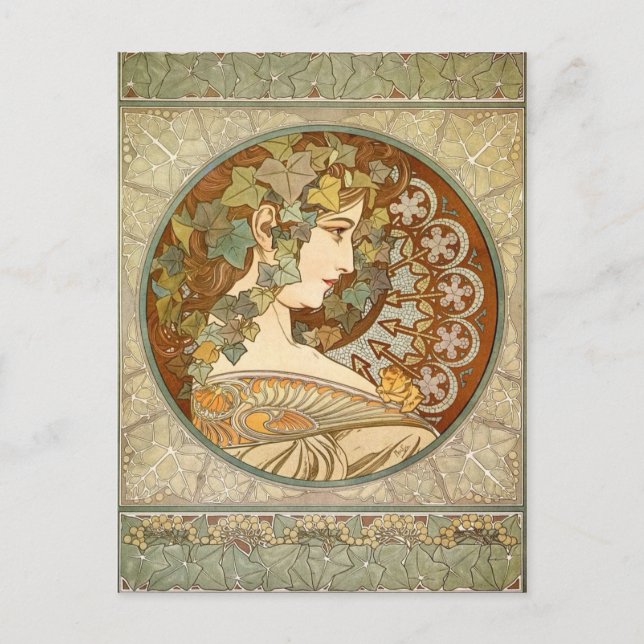 Vintage Alphonse Mucha Ivy Gallery Postkarte (Vorderseite)