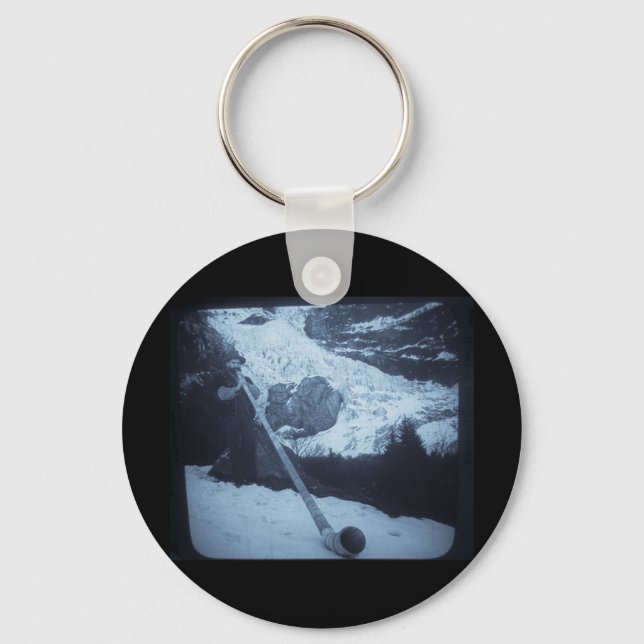 Vintage Alphorgebläse Schlüsselanhänger (Vorderseite)