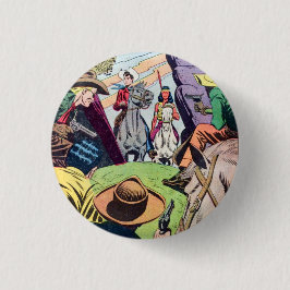 Vintage Alt-West-Comic-Buchszene Button
