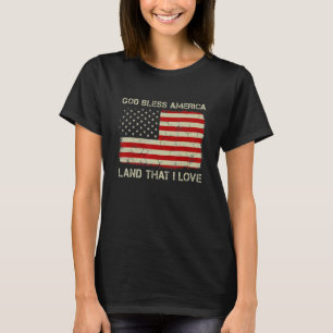 Vintage alte amerikanische Flagge Gott segne Ameri T-Shirt
