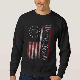 Vintage alte amerikanische Flagge Patriotic 1776 W Sweatshirt