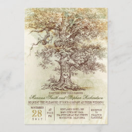 Vintage alte Baum rustikale Hochzeitseinladung Einladung