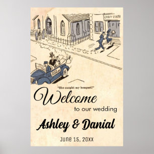 Vintage Alte Brauerei Groom Rustikale Retro Hochze Poster