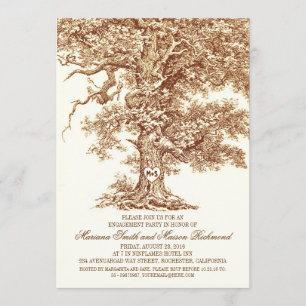 Vintage alte Eiche rustikale ENGAGEMENT PARTEI Einladung
