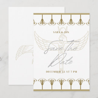 Vintage alte Eyption Hochzeit speichern Sie das Da Save The Date