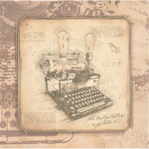 Vintage alte Mode Art. Autor / Schriftsteller Gesc Aufkleber