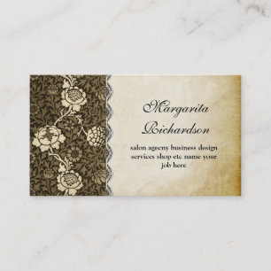 Vintage alte Papierblumenmustergeschäftskarten Visitenkarte