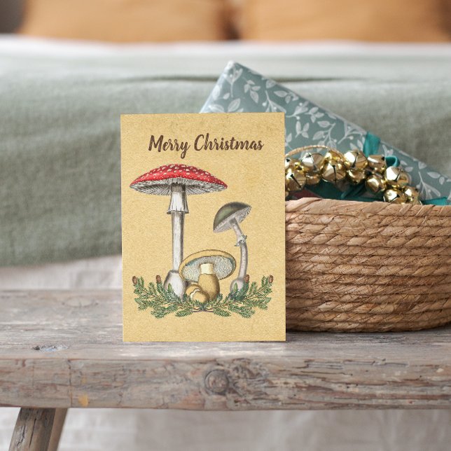 Vintage alte Pilze Pilzbraun Weihnachten (Von Creator hochgeladen)