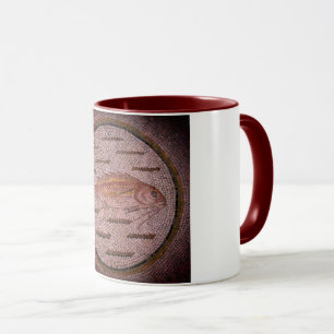 Vintage alte römische Mosaike A Fish Tasse