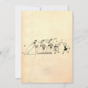 Vintage alte rustikale Chic Couple Comic Retro Hoc Einladung