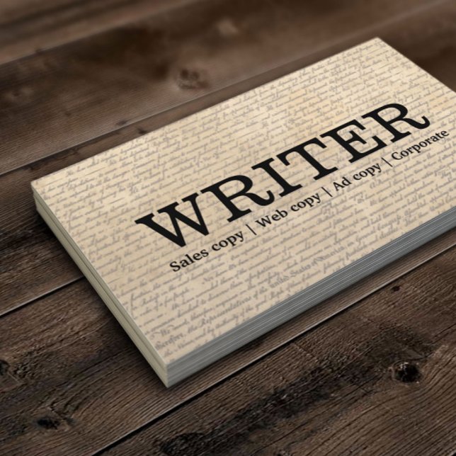 Vintage Alte Schriften: Freelancing Writer Visitenkarte (Von Creator hochgeladen)