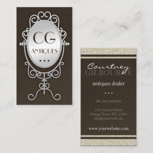 Vintage alte Spiegel-antiker Visitenkarte