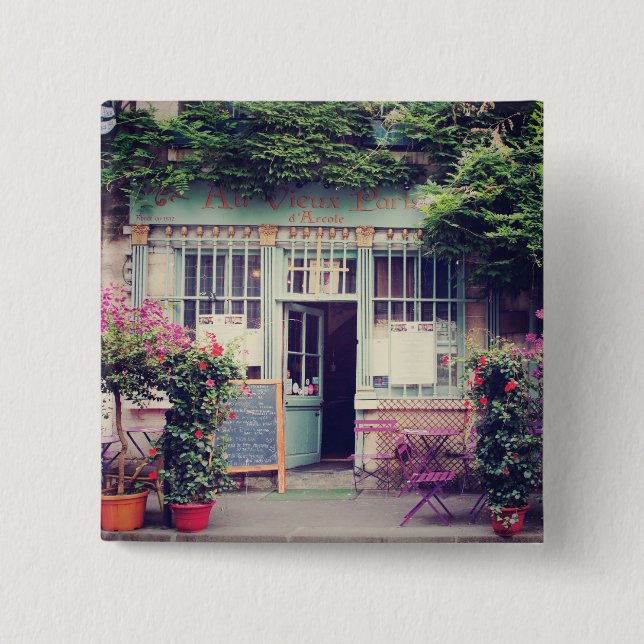 Vintage alte Stadt Paris Button (Vorderseite)