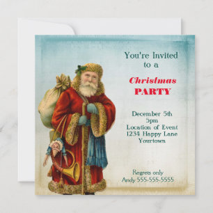 Vintage Alte Welt Weihnachten Party Einladung